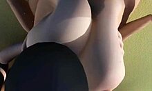 Se en animeret video af en pige med store bryster, der bliver spermet på ved en pool - Hentai 3d