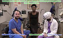 Doktor Tampa genomför en förödmjukande gynekologisk undersökning på Rina Arem med hjälp av PA Stacy Shepard, i denna hemgjorda medicinska video