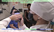 Doktor Tampa genomför en förödmjukande gynekologisk undersökning på Rina Arem med hjälp av PA Stacy Shepard, i denna hemgjorda medicinska video