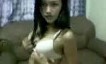 Asian sweetie showing her body in home made clip