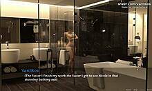 Dans un jeu d'animation 3D, une belle-mère aux gros seins trompe son mari et profite d'une rencontre chaude avec un homme plus jeune après une douche à l'hôtel